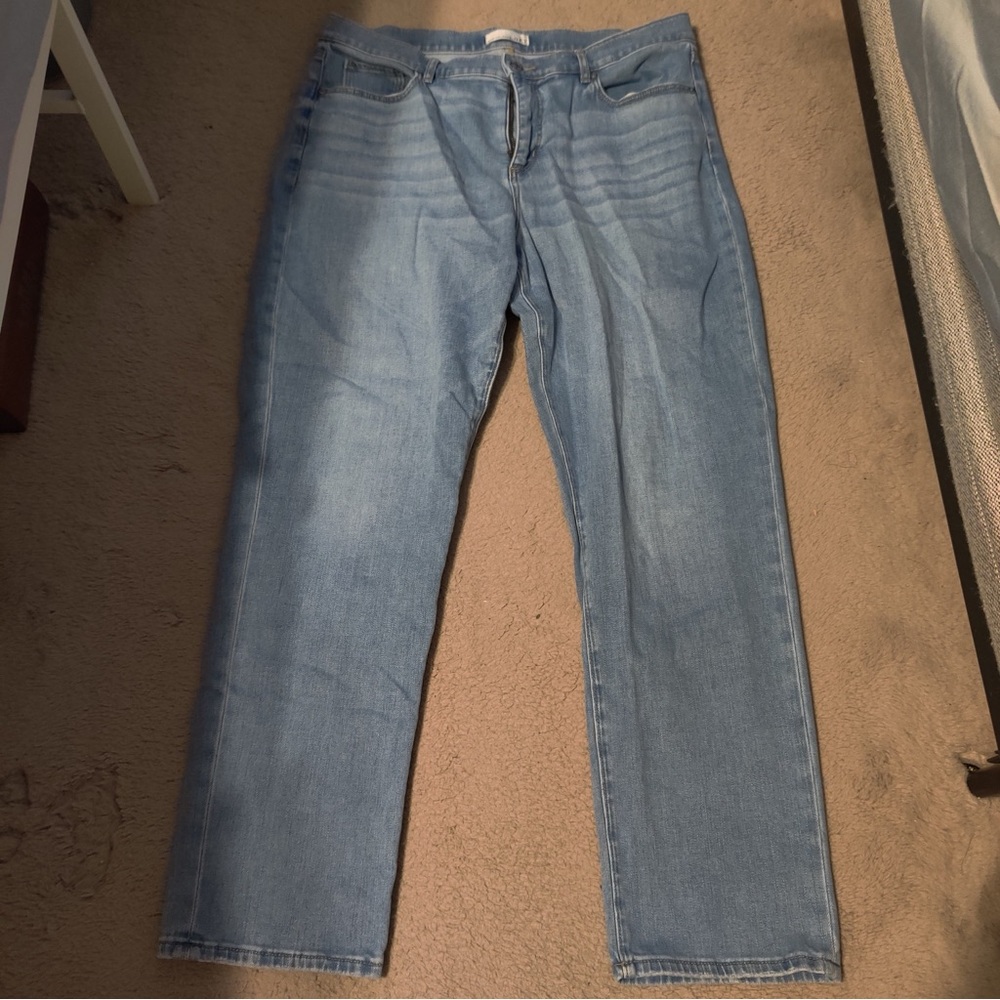 LOFT Women's The Girlfriend Light Blue Straight Leg Jeans